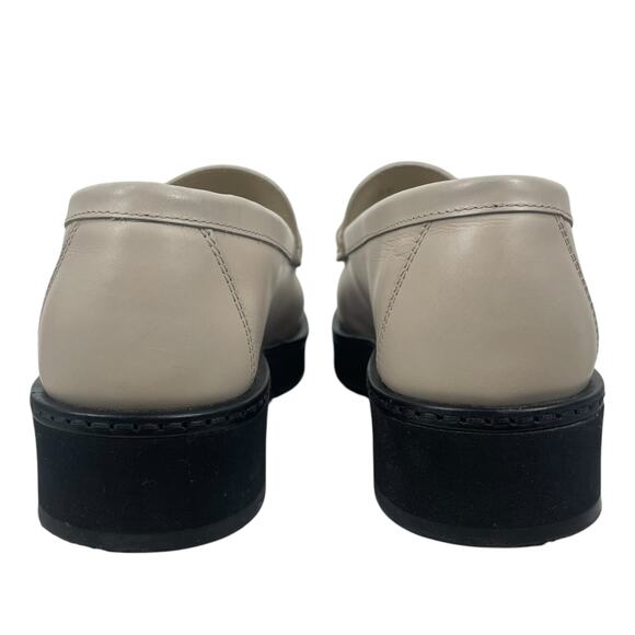 Salvatore Ferragamo Gancini Lug Sole Leather Loafers Beige Size 8.5C - Picture 9 of 16